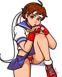 capcom panties pussy sakura_kasugano short_hair street_fighter tagme yenvudu