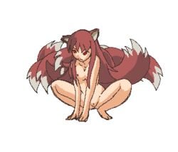 1girls animal_ears animated barefoot breasts completely_nude completely_nude_female eluku female female_only full_body lowres naked naked_female nona nude nude_female pixel_art pussy red_hair shaved_pussy solo solo_female spread_legs squatting tail tailwag transparent_background virgin wolf_dungeon wolf_ears wolf_tail wolfgirl