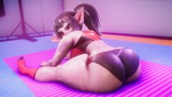 3d big_ass league_of_legends noxus_poppy poppy seductive shortstack splits yordle