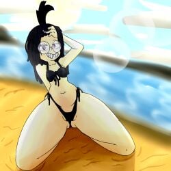 1girls beach bikini chubby_female elebrruno emma_(metal_slug)