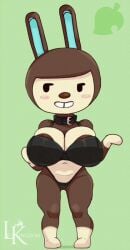 animal_crossing anthro big_breasts carmen_(animal_crossing) female female_only leokingdom rabbit solo solo_female tagme