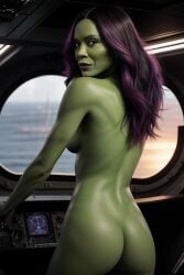 1girls ai_generated gamora guardians_of_the_galaxy holidayking marvel marvel_cinematic_universe marvel_comics