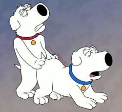 20th_century_fox 20th_century_studios anthro blue_collar brian_griffin canid canine canis clenched_teeth closed_eyes collar doggy_style domestic_dog duo family_guy from_behind_position fuzzy_door_productions hair hi_res looking_pleasured looking_up machine male male/male mammal messy_hair open_mouth red_collar robot robot_brian selfcest sex slightly_chubby square_crossover srirachamander teeth