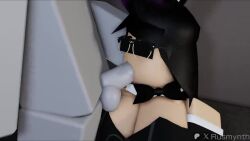 1boy 1girls 3d blowjob bunnysuit censored_eyes iris_(rusmynth) roblox robloxian rusmynth tagme video