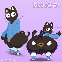 1boy anthro anus cat_tail chococat feline lofasnofa male male_only penis sanrio solo solo_male spreading_anus tail testicles thick_thighs thong