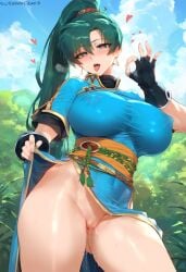 ai_generated big_breasts fire_emblem lyn_(fire_emblem) tharkica wet_pussy