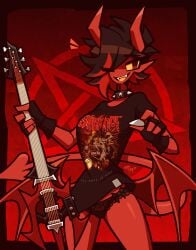 demon_girl demon_horns female hi_res highres looking_at_viewer notyoursagittarius panties slipknot solo t-shirt