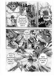 black_and_white build_tiger comic cum feline furry gamma-g gay male monochrome muscles no_humans oral penis tiger translated woo_long