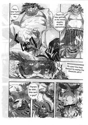 black_and_white build_tiger comic feline furry gamma-g gay male monochrome muscles no_humans oral penis tiger translated woo_long