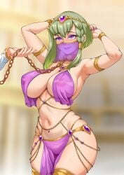 code_geass collar female happy happy_sub harem_girl harem_outfit haryudanto large_breasts leash leash_and_collar nonette_enneagram purple_eyes slave slave_collar slavegirl