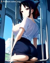 1girls ai_generated ass big_ass big_breasts clothed cougwe female female_only human kaguya-sama_wa_kokurasetai_~tensai-tachi_no_renai_zunousen~ looking_at_viewer red_eyes shinomiya_kaguya short_hair solo stable_diffusion