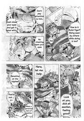 anthro build_tiger buttertoast comic feline fur furry gamma-g gay male manga masturbation muscles penis tiger