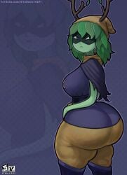 1girls adventure_time ass big_ass big_breasts bottom_heavy breasts bubble_butt clothing dat_ass fat_ass female female_only green_hair green_skin huge_ass huntress_wizard ignantastro large_ass looking_at_viewer looking_back massive_ass solo stardustpapi thick_ass thick_thighs wide_hips