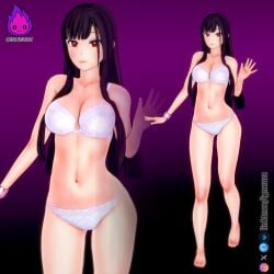 3d abby_(igneuzz) black_hair ecchi igneuzz igneuzz_set lignerie lingerie only posing posing_for_picture posing_for_the_viewer red_eyes tagme