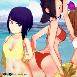 3d 6+girls 6girls ashido_mina ass asui_tsuyu bikini bikini_bottom bikini_top black_hair boku_no_hero_academia breasts brown_hair cheerleader cheerleader_uniform female_only green_hair hagakure_tooru hagakure_tooru_(visible) horns igneuzz jirou_kyouka kyoka_jiro looking_at_viewer micro_bikini mina_ashido mineta_minoru minoru_mineta momo_yaoyorozu multiple_girls my_hero_academia ochako_uraraka pink_hair pink_skin purple_hair shounen_jump smile tagme take_your_pick tooru_hagakure tooru_hagakure_(visible) tsuyu_asui uraraka_ochako water yaoyorozu_momo