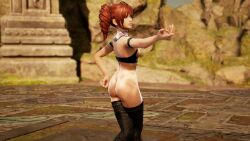 3d amy_sorel ass bodysuit green_eyes petite red_hair soul_calibur teenager