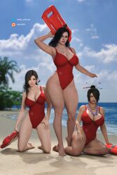 3d 3d_(artwork) abs asian asian_female beach belly belly_button big_breasts black_hair breasts crossover curvaceous curves curvy curvy_body curvy_female curvy_figure curvy_hips dead_or_alive dead_or_alive_xtreme_venus_vacation eastern_and_western_character female female_only final_fantasy final_fantasy_x large_ass large_breasts lifeguard long_hair lulu_(final_fantasy) multiple_girls one-piece_swimsuit patreon_username purple_eyes sayuri_(dead_or_alive) small_waist swimsuit tb25 the_witcher_(series) the_witcher_3:_wild_hunt thick thick_ass thick_lips thick_thighs thighs twitter_username voluptuous voluptuous_female wavy_hair wide_hips yennefer