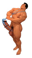 abs bar_censor bara biceps blush bodybuilder boner censor_bar censored censored_genitalia censored_penis erection gay hairy_arms hairy_thighs hunk hyper hyper_balls hyper_genitalia hyper_penis hyper_testicles kuromine_hiraya male male_focus male_only muscle muscles muscular muscular_arms muscular_ass muscular_back muscular_legs muscular_male muscular_thighs nipples pecs pointless_censoring pubic_hair solo solo_male tight_clothing veins veiny_penis yuatari