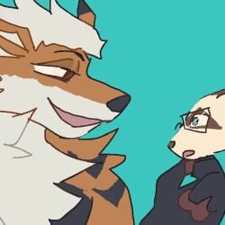 animated anthro arcanine blue_background brown_body brown_fur duo french_kissing fur generation_1_pokemon guncht icon kissing low_res male male_only mammal mustelid musteline neck_tuft nintendo pokemon pokemon_(species) simple_background tan_body tan_fur true_musteline tuft weasel