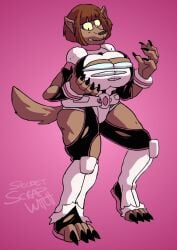 bodysuit corruption female fur furry implied_transformation large_ass large_breasts my_hero_academia ochako_uraraka ripped_clothing scrapcorcist tagme thick_thighs transformation werewolf wide_hips yiff