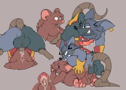 alexclimax anal anthro anus balls big_balls brown_body brown_fur collaboration duo emenius erection fur genitals grey_body grey_fur hi_res irrumatio mad_rat_(mad_rat_dead) mad_rat_dead male male/male male_penetrated male_penetrating male_penetrating_male mammal murid murine oral penetration penile penis rat rodent sex throat_swabbing