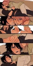 ass ass_focus big_penis black_hair blush blushing ceejss clothed clothed_female clothed_male clothed_sex female female_focus female_only jerking jerking_off light-skinned_female light_skin naruto naruto_(series) passionate passionate_kiss pink_hair romance romantic sakura_haruno sasuke_uchiha