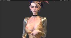 akali_jhomen_tethi breasts k/da_all_out_akali k/da_all_out_series kinkycat3d kinkykatt3d league_of_legends nipple_slip