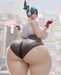 1girls 3d ass ass_focus big_ass big_breasts blizzard_entertainment breasts bubble_butt busty chubby coolmaster98 curvy fat_ass female female_focus female_only giant_ass gigantic_ass green_hair headphones headphones_on_head huge_ass huge_thighs hyper hyper_ass kiriko_(overwatch) kiriko_kamori massive_ass overwatch overwatch_2 round_ass short_shorts shorts smile solo thick_ass thick_thighs voluptuous wide_hips