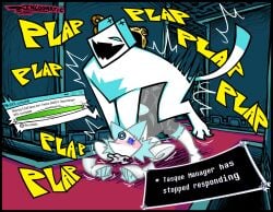 anthro cum_from_mouth cum_in_mouth cum_inflation cum_overflow cumflation deltarune deltarune_chapter_2 doggy_style excessive_cum feral feral_on_anthro furry incognatic mind_break open_mouth tagme tasque tasque_(animal) tasque_manager_(deltarune) yiff