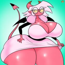 asmodeus'_assistant ass_bigger_than_head big_ass big_breasts boob_window breasts_bigger_than_head clothed demon demon_girl female female_only helluva_boss huge_ass huge_breasts hyper_ass kecomaster no_bra sideboob