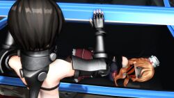 2girls 3d bondage bound damsel_in_distress did gag gagged kantai_collection kidnapping mikumikudance_(medium) mmd over_the_nose_gag scared y0z0ra zara_(kantai_collection)