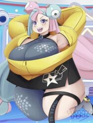 big_ass big_breasts clothed female female_only huge_ass huge_breasts iono_(pokemon) nintendo pokemon pokemon_sv yummygoods