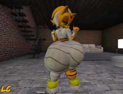 3d_animation alien animated anthro ass_clap ass_clapping back_view bandaged_arm bandaged_leg bandages big_ass big_butt bracelets bubble_butt clothed clothing fat_ass femboy feminine_male forehead_jewel fully_clothed gay huge_ass huge_butt looking_back looking_back_at_viewer lwd_cartoonz male mummy_costume neil_lash no_sound orange_fur striped_body tagme thick_ass throwing_it_back twerking video wide_hips yellow_eyes