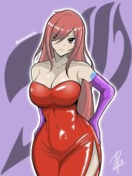 1girls adempskie alternate_costume big_breasts breasts brown_eyes cosplay crossover erza_scarlet fairy_tail female female_only hourglass_figure huge_breasts jessica_rabbit_(cosplay) large_breasts long_hair red_hair solo who_framed_roger_rabbit wide_hips