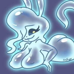 ass breast breasts female female_focus female_only ghost ghost_girl ghost_tail hair_covering_eye hair_covering_one_eye nipples snappy_snaz