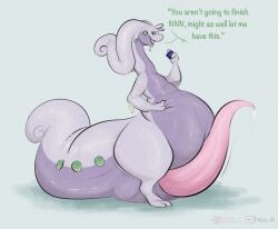 ammyfatxolotl animal_genitalia animal_penis belly big_penis cetacean_genitalia cetacean_penis generation_6_pokemon genitals goodra hi_res huge_cock hyper hyper_genitalia hyper_penis male nintendo penis pokemon pokemon_(species) tail tapering_penis