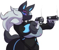 big_breasts breasts dewwydarts dewwydartz epic_games female fortnite fortnite:_battle_royale furry gun highwire_(fortnite) pack_leader_highwire thick_thighs wide_hips