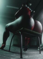 1girls batman_(series) big_ass big_butt dc_comics drakepowers harley_quinn harley_quinn_(classic) huge_ass huge_butt large_ass thick_thighs wide_hips