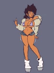 big_ass big_breasts bimbo denim_shorts edited edited_art fur_jacket high_heel_boots high_heels large_ass large_breasts luz_noceda micro_bikini micro_shorts platform_heels prostitution the_owl_house thick_lips thick_thighs wrenzephyr2