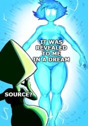 2023 2girls alien alien_girl alien_humanoid alternate_version_available areolae arms_at_sides ass bangs big_ass blue_body blue_hair blue_skin bodysuit breasts calves caption cartoon_network clothed clothed_female clothed_male_nude_female clothes clothing comedy completely_nude duo english_text female female_only floating front_view fully_clothed funny gem_(species) genitals glowing_eyes groin guillion_(toshkarts) hair hips humanoid humor labia lapis_lazuli_(steven_universe) large_ass legs legs_together lowres male medium_breasts medium_hair meme meme_reference multiple_girls naked nipples nude nude_female peridot_(steven_universe) pussy skin_tight solo_focus steven_universe stomach text thick_thighs thighs three-quarter_portrait vagina wide_hips