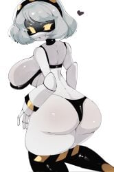 ass ass_focus big_ass big_breasts big_thighs bra breasts cute drone female_only gigantic_ass gigantic_thighs heart huge_ass huge_breasts huge_thighs large_breasts looking_at_viewer mikatsu27 murder_drones panties robot robot_girl short_hair smile smiling smiling_at_viewer tagme thick_hips thick_thighs thighs v_(murder_drones) white_hair yellow_eyes