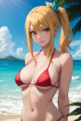 ai_generated beach big_breasts bikini blonde_hair fairy_tail long_hair lucy_heartfilia lxlbanner