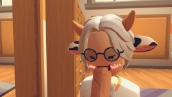 blowjob blush cow_ears demithefemboy demithefemboy05 femboy rec_room rec_room_avatar shy sucking_penis