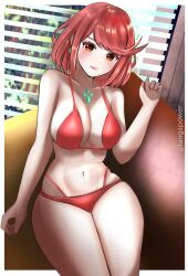 alternate_costume breasts core_crystal female female_only langspower looking_at_viewer nintendo pyra solo xenoblade_(series) xenoblade_chronicles_2