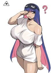 1girls ass big_ass big_breasts big_thighs breasts butt donburikazoku female hips huge_ass huge_breasts huge_thighs light-skinned_female light_skin panty_&_stocking_with_garterbelt panty_bulge purple_hair stocking_anarchy tagme thick_hips thick_thighs thighs wide_hips