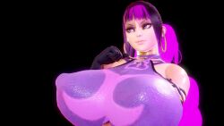 big_breasts gigantic_breasts juri_han nipples prevence street_fighter