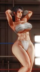 3d abs deviantart female fundoshi muscular muscular_female repinscourge sky_mitchell_(repinscourge) solo