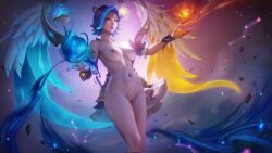 1girls blue_eyes curvy curvy_female female female_only lunox_(mobile_legends) mobile_legends mobile_legends:_bang_bang naked nude nude_female quwwing solo