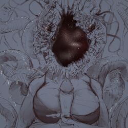 alien alien_humanoid animal_humanoid big_breasts black_bra black_clothing black_underwear bloodborne bra breast_play breasts clothing ebrietas_daughter_of_the_cosmos ebrietas_daughter_of_the_cosmos_(bloodborne) eldritch_abomination female feyhearts first_person_view fromsoftware genitals great_ones_(bloodborne) grey_background hi_res huge_breasts humanoid male male/female mollusk mollusk_humanoid paizuri penis pov_titfuck sex simple_background solo sony_corporation sony_interactive_entertainment tentacle titfuck titjob underwear