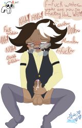 adventure_time brown_hair crossover cum cum_in_hand fionna_and_cake flushed_face gay justagirl20 masturbating masturbation meme saliva saliva_on_tongue simon_petrikov tbh_creature thinking_of_someone_else